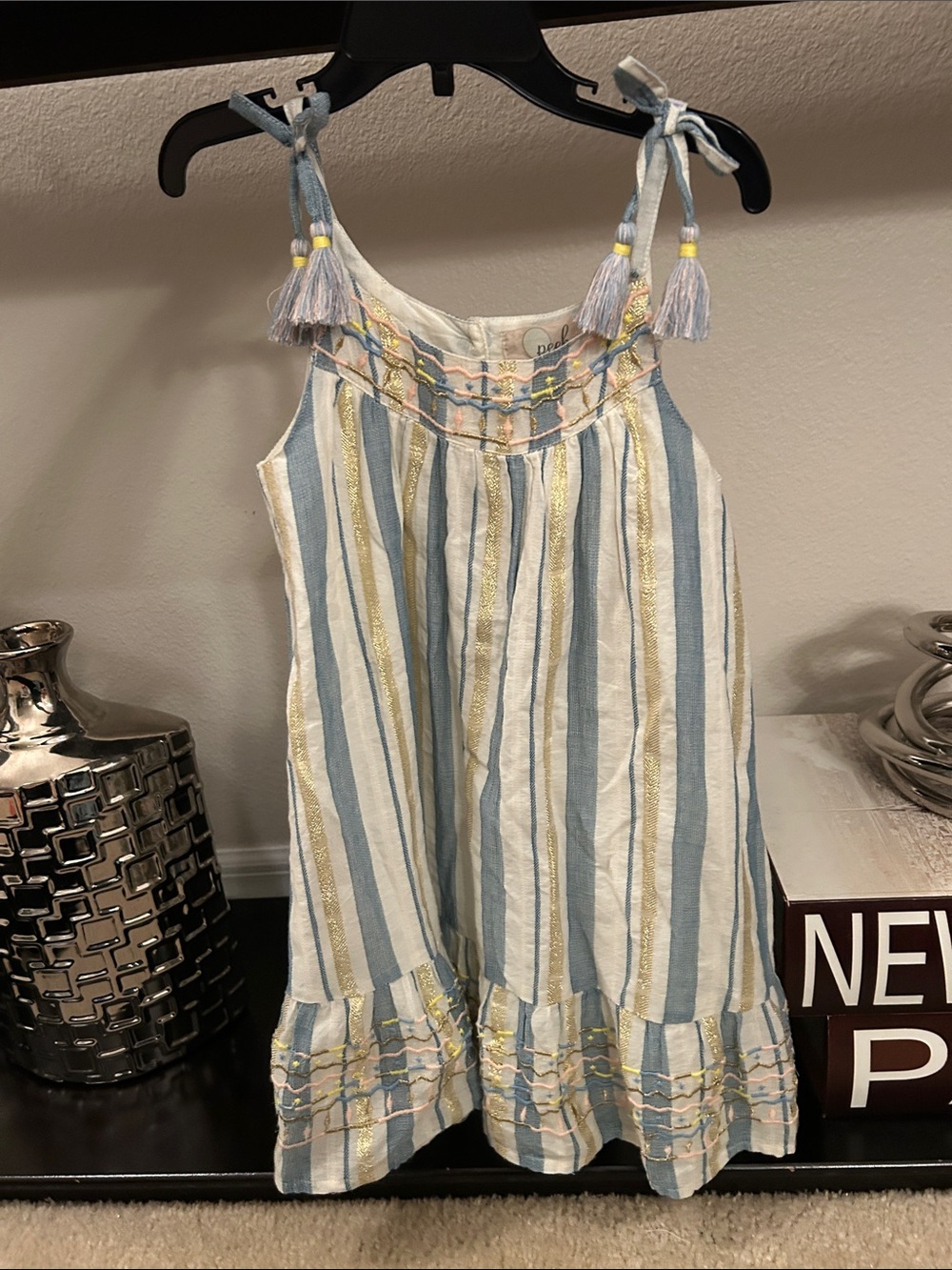 Girls' Striped Tie-Shoulder Dress Size 4/5